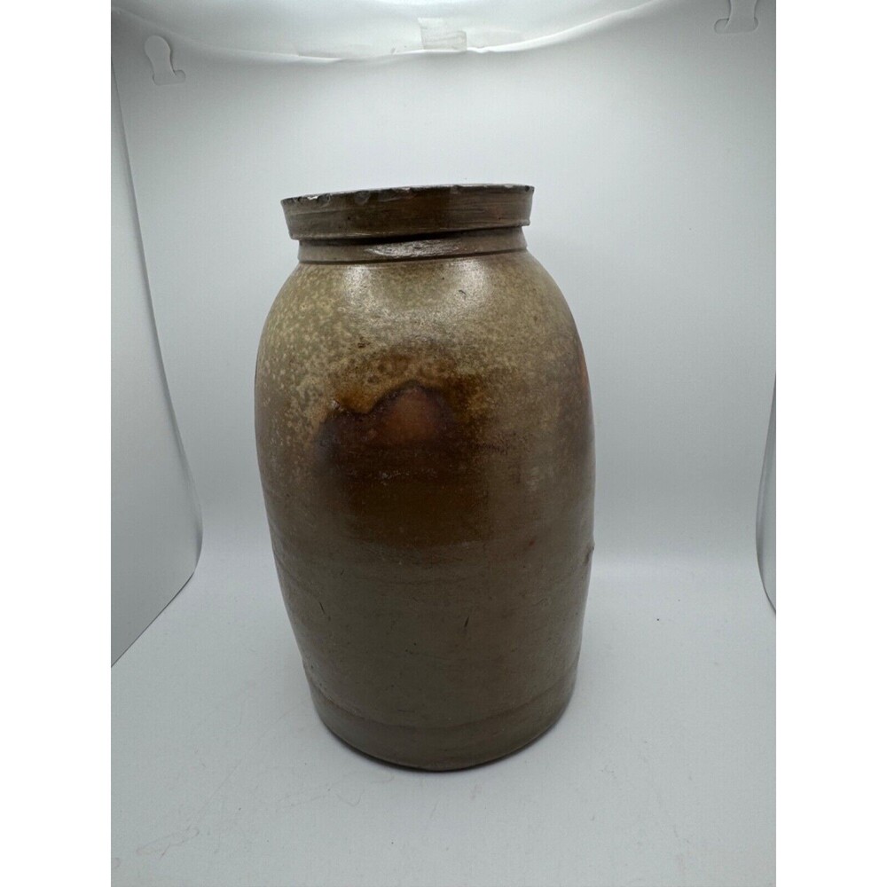 Vintage Patterned Salt Glaze Wax Seal Canning Crock Jar